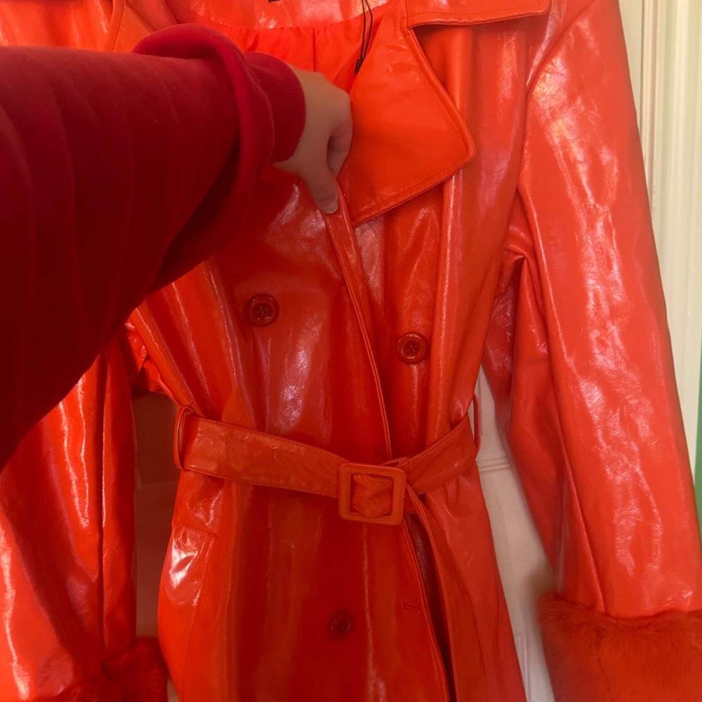 Nasty Gal Bold Orange Trench Coat - Picture 4 of 8